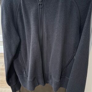 Lululemon Athletica Black Textured Bomber Jacket